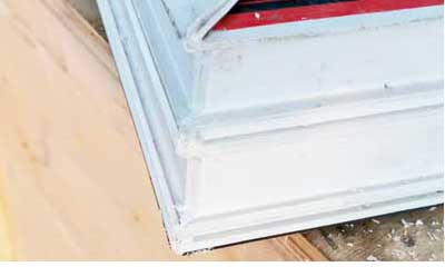 PVC window corner cleaning