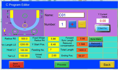 CNC aluminum extrusion Bender program editor 