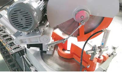 pvc profile double head cutting saw left head 